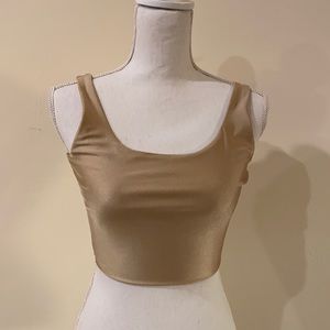 ReVamped Cropped Tank in Gold, size XS